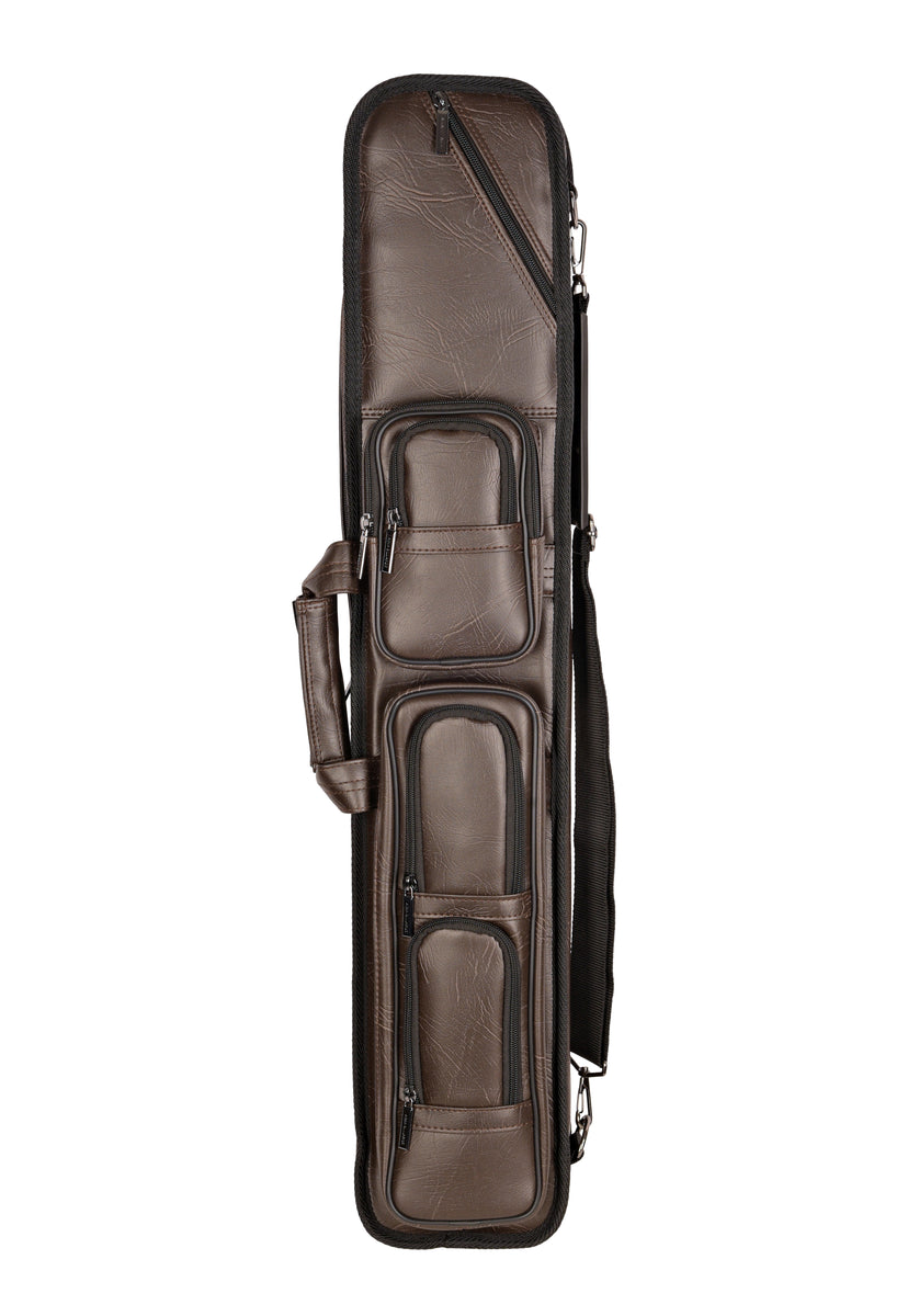 ASKA Soft Leatherette Pool Cue Case/Bag, 4B8S Brown, LS48BRN